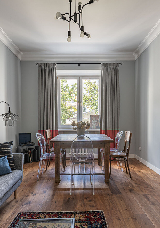 Фотография: Гостиная в стиле Скандинавский, Современный, Квартира, Проект дня, Москва, Сталинка, Кирпичный дом, 3 комнаты, 60-90 метров, эклектичный с элементами этники и современного дизайна, Екатерина Евтихиева – фото на INMYROOM