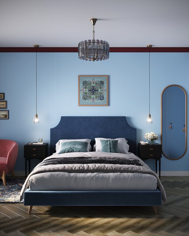 Фотография: Спальня в стиле Современный, Эклектика, Квартира, Проект дня, Москва, Ирина Собыленская, П-44, Панельный дом, 2 комнаты, 40-60 метров, Винтажный – фото на INMYROOM