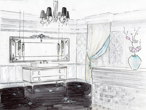 План-схема интерьера в классическом стиле