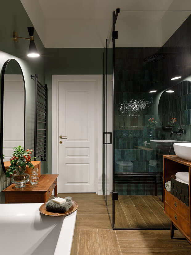 Фотография: Ванная в стиле Современный, Эклектика, Винтажный, Квартира, Проект дня, Санкт-Петербург, Кирпичный дом, 4 и больше, Бохо, Анна Король – фото на INMYROOM