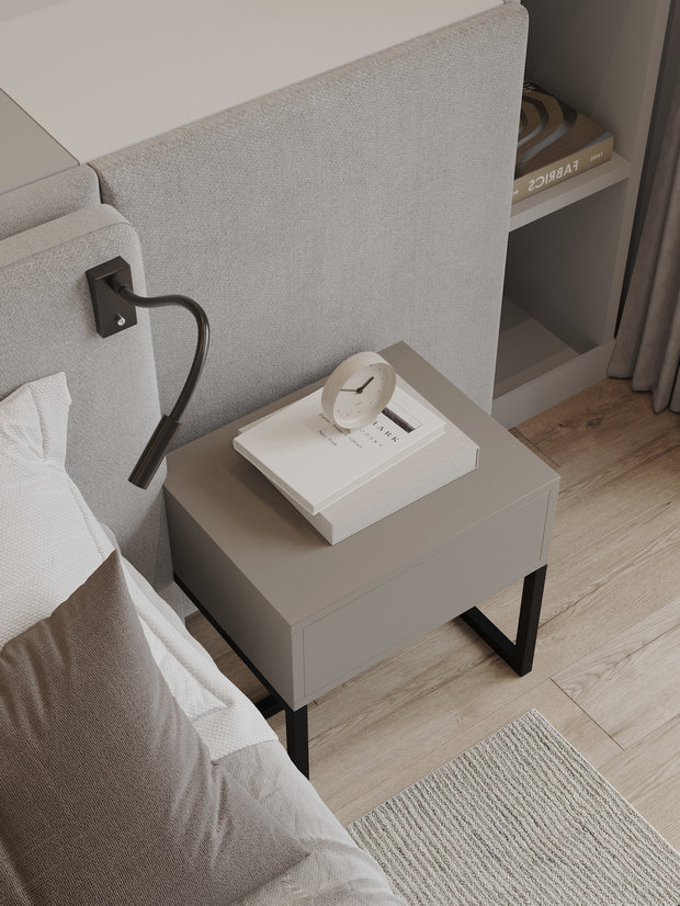 Визуализация интерьера спальни в стиле минимализм