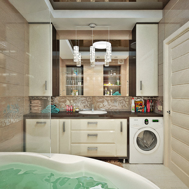 Фото из портфолио Ванная комната: два проекта одного интерьера – фотографии дизайна интерьеров на INMYROOM