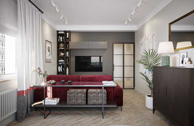Фотография: Гостиная в стиле Скандинавский, Современный, Квартира, Проект дня, Санкт-Петербург, 2 комнаты, 60-90 метров, Анна Иноземцева – фото на INMYROOM