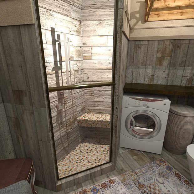 Фотография: Ванная в стиле Прованс и Кантри, Лофт, Квартира, Проект недели, Челябинск, новостройка, Анна Серскова, ЙОХ architects, Монолитный дом, 2 комнаты, 60-90 метров – фото на INMYROOM