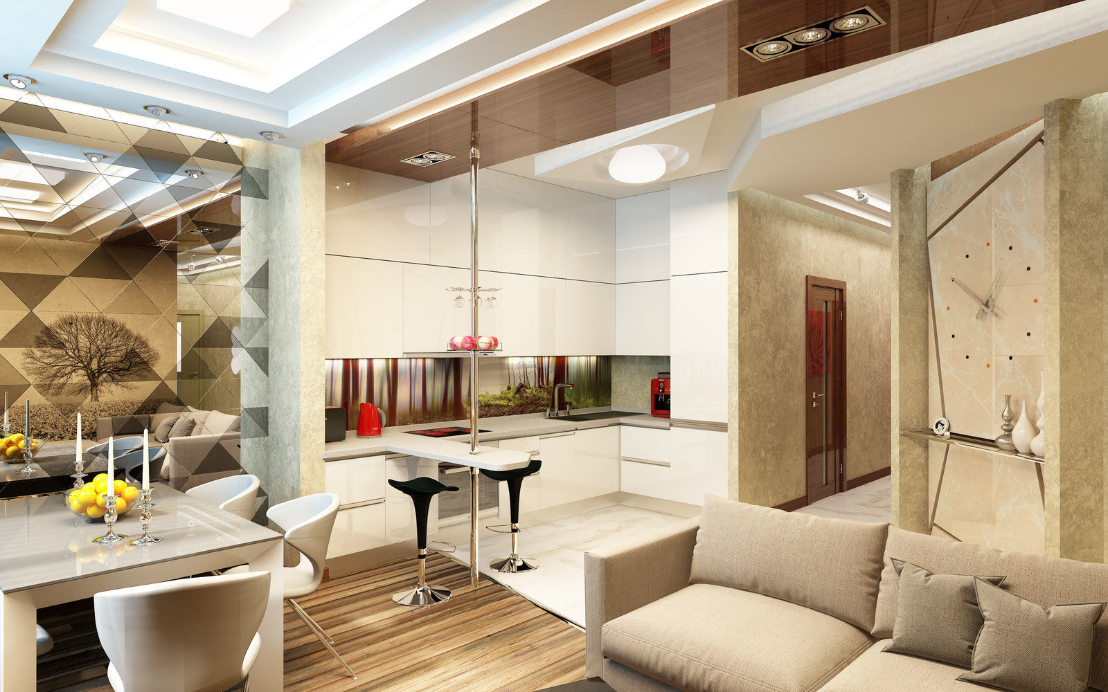 Фото из портфолио Стильная кухня в едином пространстве – фотографии дизайна интерьеров на INMYROOM Фото из портфолио Стильная кухня в едином пространстве – фотографии дизайна интерьеров на INMYROOM