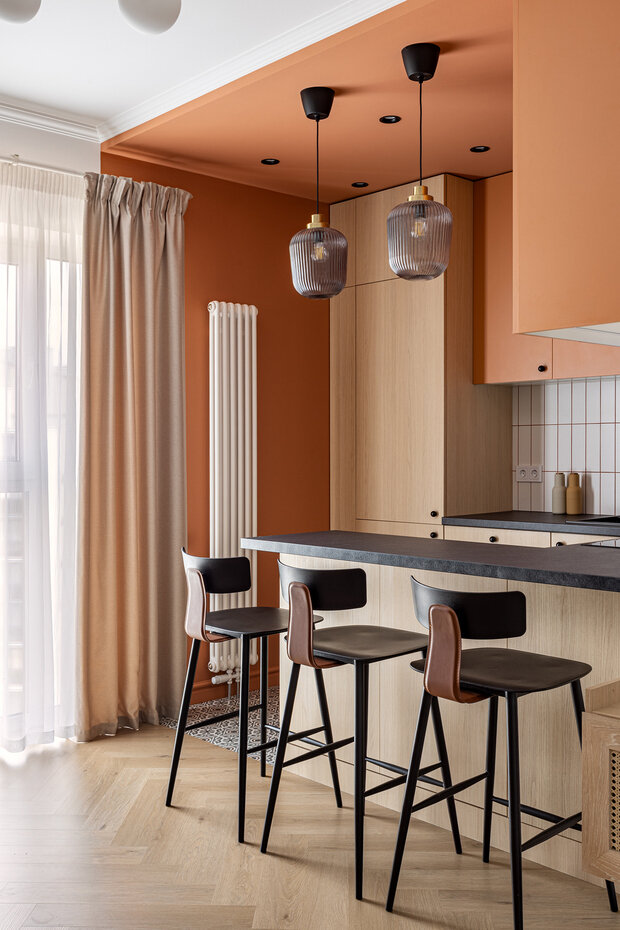 Фотография: Кухня и столовая в стиле Современный, Квартира, Проект дня, Минск, Монолитный дом, 3 комнаты, 40-60 метров, современный с элементами минимализма и скандинавского стиля, фото интерьера, дизайн интерьера фото, Виталий Савко – фото на INMYROOM