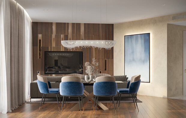 Фото из портфолио Дизайн интерьера квартиры в ЖК «Champine (Шампайн)» в стиле современная классика – фотографии дизайна интерьеров на INMYROOM