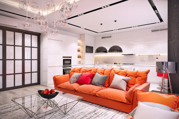 Фото из портфолио Мандариновый всплеск – фотографии дизайна интерьеров на INMYROOM