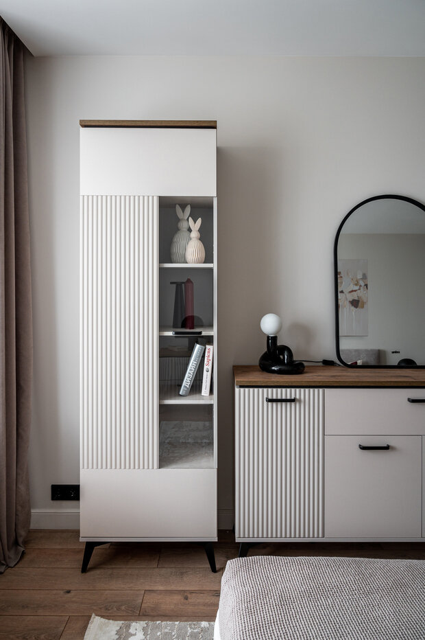 Фотография: Спальня в стиле Современный, Квартира, Проект дня, Новая Москва, Панельный дом, И-155, 1 комната, 40-60 метров, Елена Ранделова – фото на INMYROOM