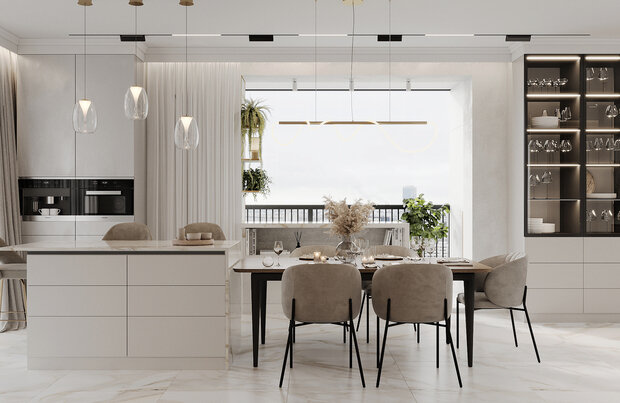 Фото из портфолио Дизайн интерьера квартиры в ЖК «Черная Речка 41» в стиле современный минимализм с элементами классики – фотографии дизайна интерьеров на INMYROOM