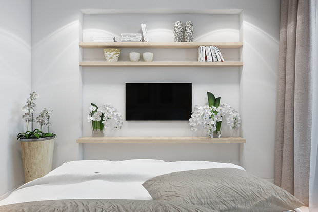 Фото из портфолио Спальня (проект трёхкомнатной квартиры) – фотографии дизайна интерьеров на INMYROOM