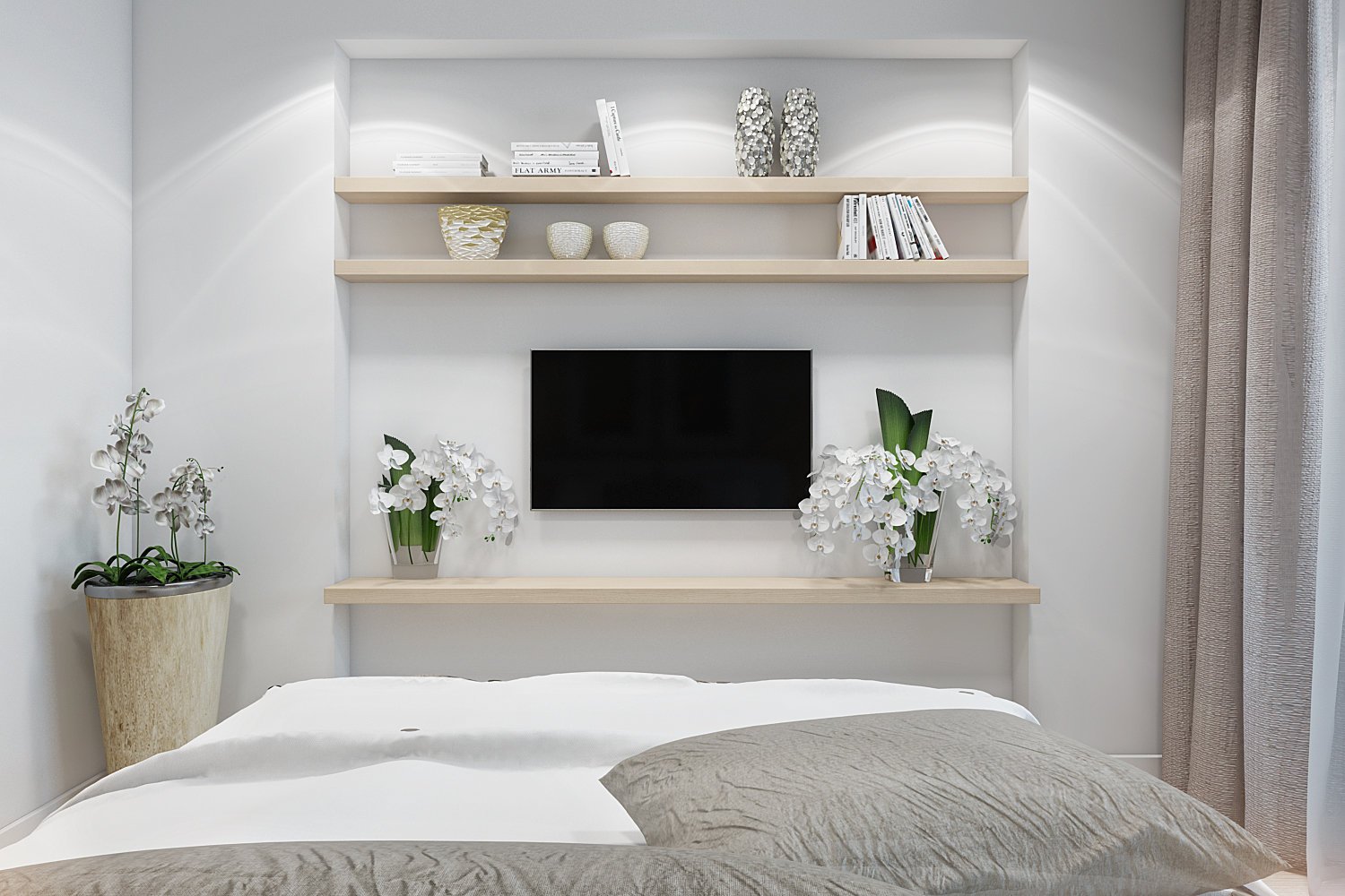 Фото из портфолио Спальня (проект трёхкомнатной квартиры) – фотографии дизайна интерьеров на INMYROOM Фото из портфолио Спальня (проект трёхкомнатной квартиры) – фотографии дизайна интерьеров на INMYROOM