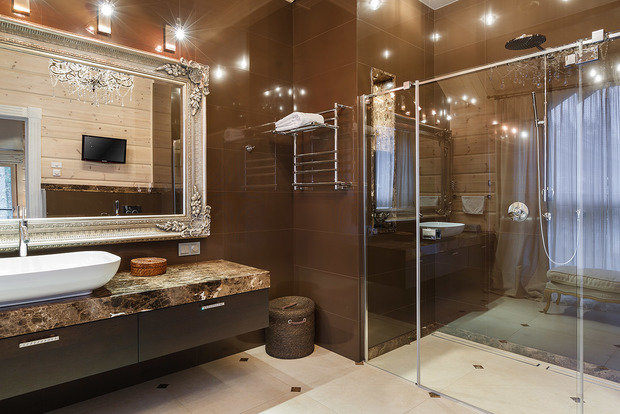 Фотография: Ванная в стиле Эклектика, Классический, Дом, Дома и квартиры, Проект недели, Дача – фото на INMYROOM