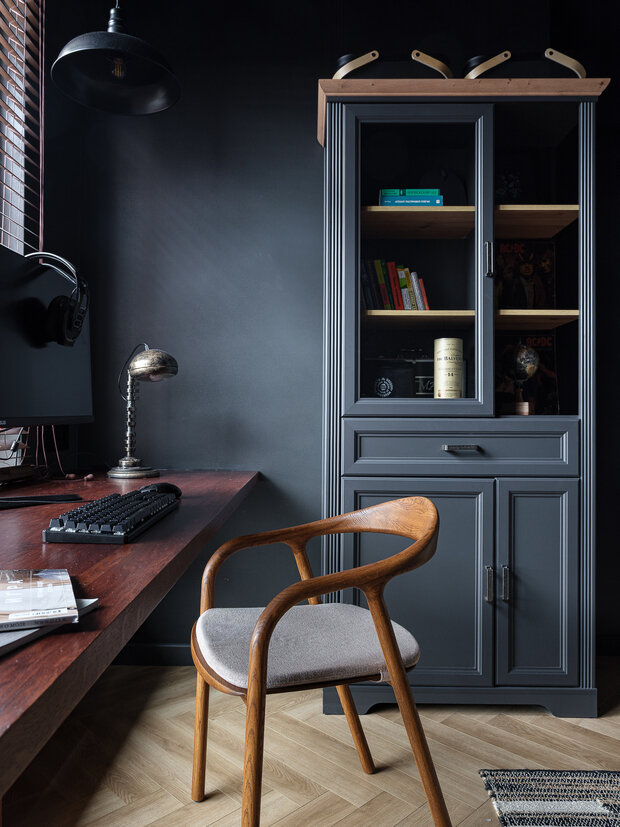 Фотография: Кабинет в стиле Современный, Квартира, Москва, Монолитный дом, 4 и больше, Более 90 метров, Эксклюзивные проекты, ЖК «Holland Park», минимализм с элементами современного дизайна, Татьяна Казьмина – фото на INMYROOM