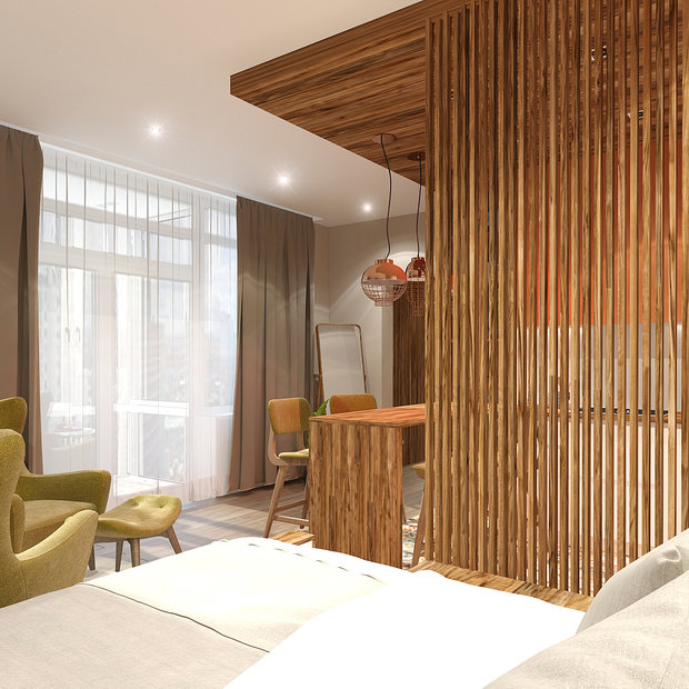 Фото из портфолио SUNNY STUDIO IN THE CITY CENTER – фотографии дизайна интерьеров на INMYROOM