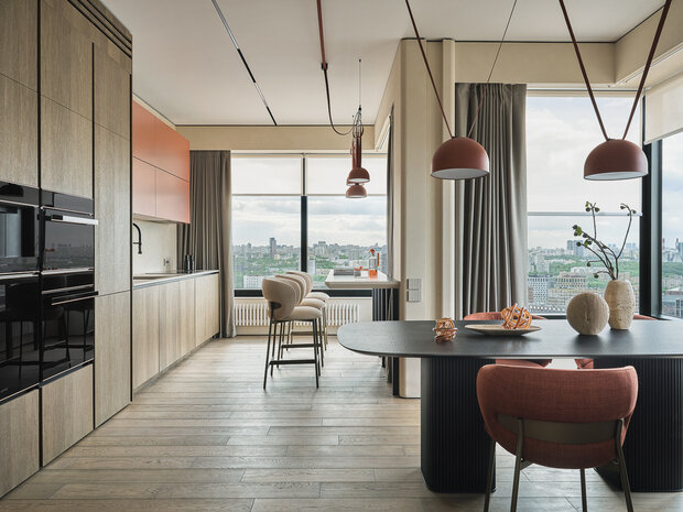 Фотография: Кухня и столовая в стиле Современный, Квартира, Проект дня, Москва, Монолитный дом, 3 комнаты, 60-90 метров, ЖК «Зиларт», Виталия Мясников – фото на INMYROOM