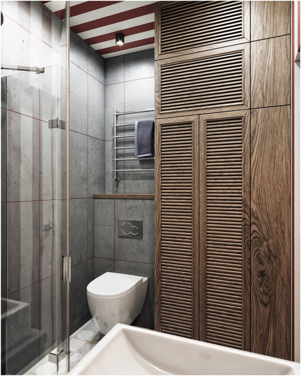 Фотография: Ванная в стиле Лофт, Эклектика, Квартира, Проект дня, Санкт-Петербург, Макс Жуков, ToTaste Studio, 2 комнаты, 3 комнаты, 40-60 метров, 60-90 метров – фото на INMYROOM