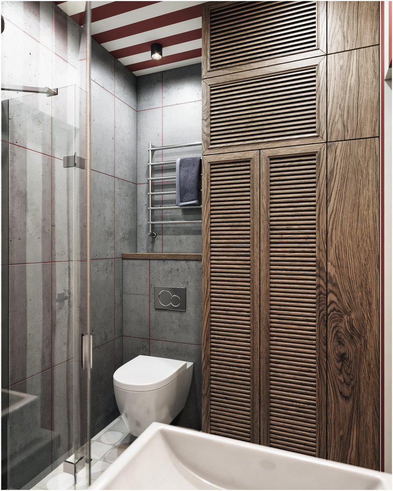 Фотография: Ванная в стиле Лофт, Эклектика, Квартира, Проект дня, Санкт-Петербург, Макс Жуков, ToTaste Studio, 2 комнаты, 3 комнаты, 40-60 метров, 60-90 метров – фото на INMYROOM