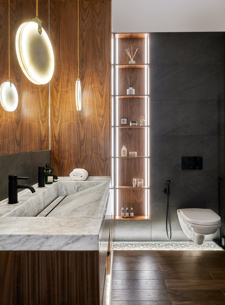 Фотография: Ванная в стиле Современный, Квартира, Проект недели, Москва, 4 и больше, Более 90 метров, Н-Куб, Николай Николаев – фото на INMYROOM Фотография: Ванная в стиле Современный, Квартира, Проект недели, Москва, 4 и больше, Более 90 метров, Н-Куб, Николай Николаев – фото на INMYROOM