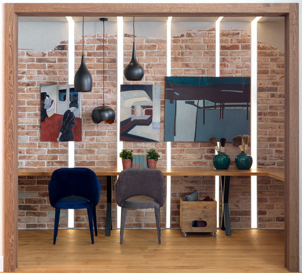 Фотография: Кабинет в стиле Эклектика, Дом, Проект недели, Дом и дача, Московская область, Кирпичный дом, Дарья Василькова, 4 и больше, Более 90 метров, Art Group – фото на INMYROOM