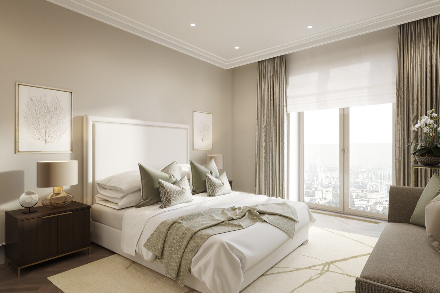 Фотография: Спальня в стиле Современный, Квартира, Проект недели, Москва, 2 комнаты, 60-90 метров, Монолитно-кирпичный, Анастасия Павлова – фото на INMYROOM Фотография: Спальня в стиле Современный, Квартира, Проект недели, Москва, 2 комнаты, 60-90 метров, Монолитно-кирпичный, Анастасия Павлова – фото на INMYROOM