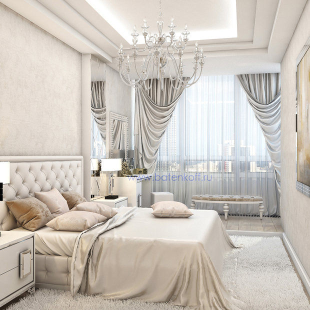 Фото из портфолио Дизайн проект спальни в стиле современной классики. Москва. Мичуринский  – фотографии дизайна интерьеров на InMyRoom.ru