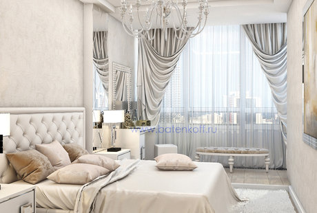 Дизайн проект спальни в стиле современной классики. Москва. Мичуринский 