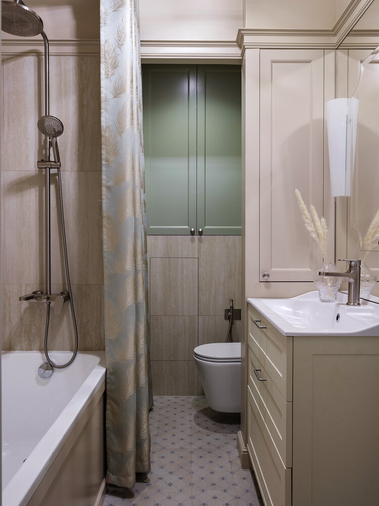 Фотография: Ванная в стиле Классический, Современный, Квартира, Проект недели, Москва, И-155МК, Панельный дом, 2 комнаты, 40-60 метров, Ирина Балданова – фото на INMYROOM