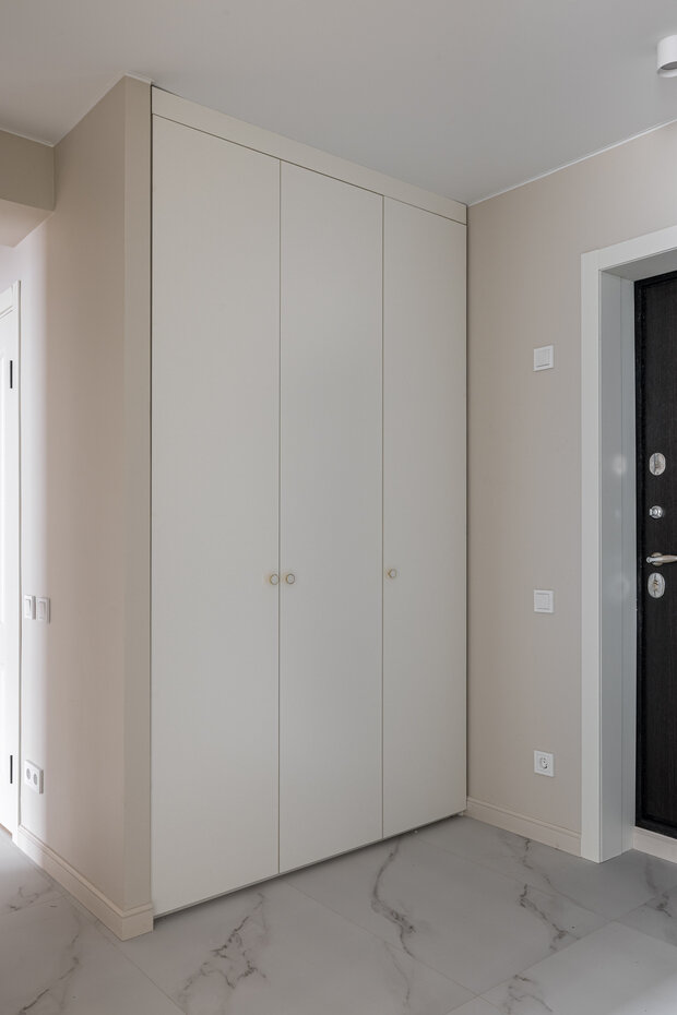 Фотография: Прихожая в стиле Современный, Квартира, Проект дня, Москва, Кирпичный дом, 3 комнаты, 60-90 метров, Виктория Аз-Зари – фото на INMYROOM