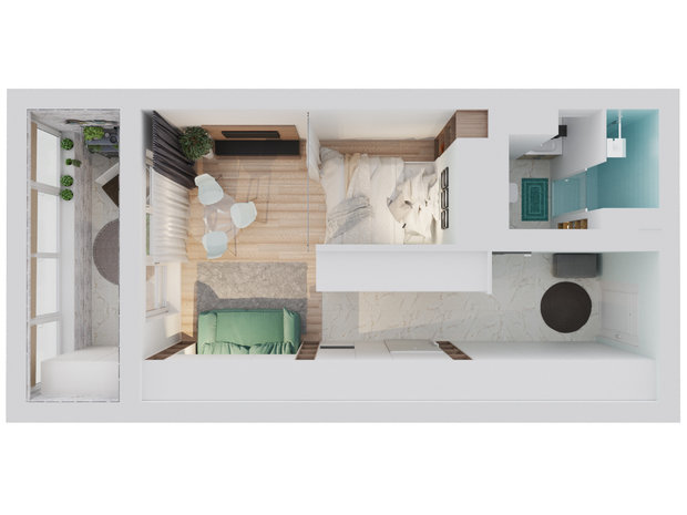 Фото из портфолио Одинцово ЖК "Одинбург" 33 м2 – фотографии дизайна интерьеров на INMYROOM