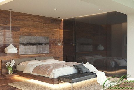 Экостильные спальня и ванная