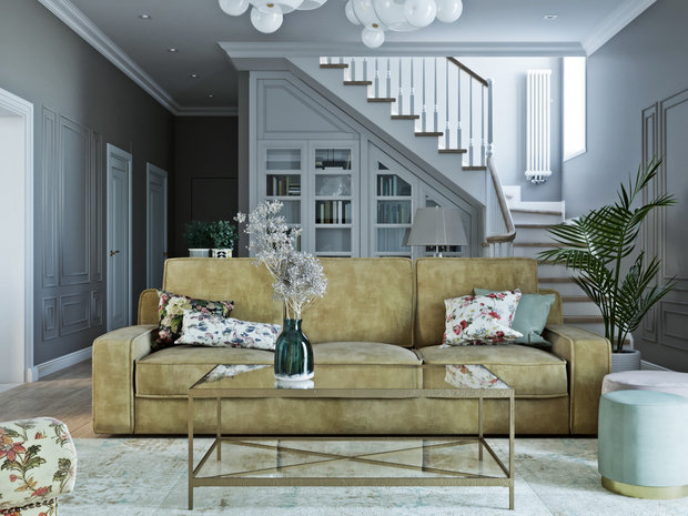 Фотография: Гостиная в стиле Классический, Современный, Проект недели, Московская область, Таунхаус, 4 и больше, Более 90 метров, Маргарита Зенова, Мария Ничипоренко – фото на INMYROOM