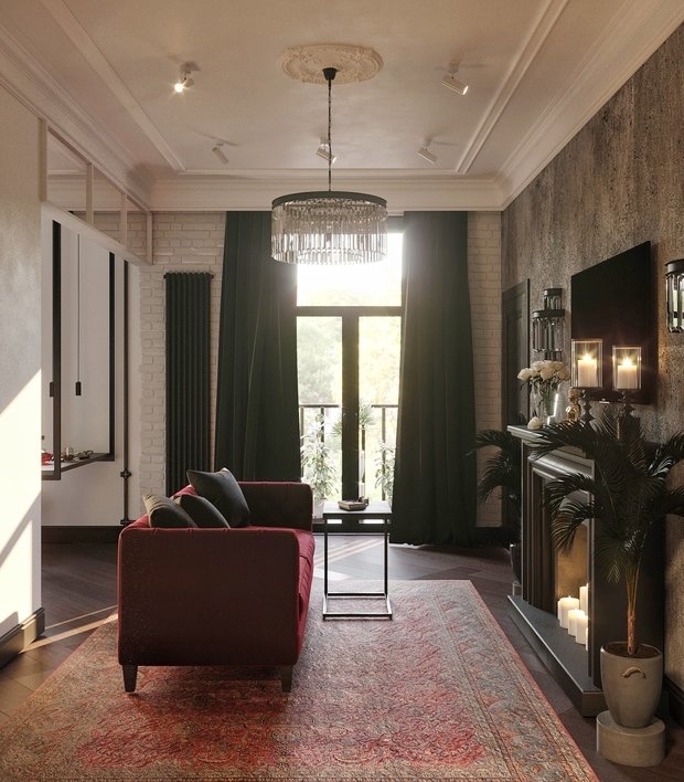 Фотография: Гостиная в стиле Эклектика, Квартира, Проект дня, Москва, Сталинка, 3 комнаты, 40-60 метров, 60-90 метров, IN MY BOX, Анна Показаньева – фото на INMYROOM