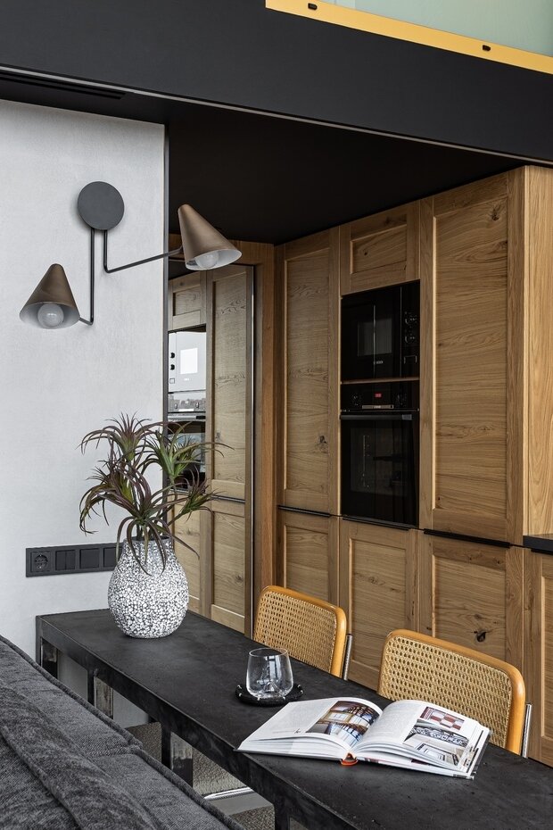 Фотография: Кухня и столовая в стиле Современный, Эко, Квартира, Проект недели, Москва, 2 комнаты, 40-60 метров, Studio36, Ольга Исаева – фото на INMYROOM