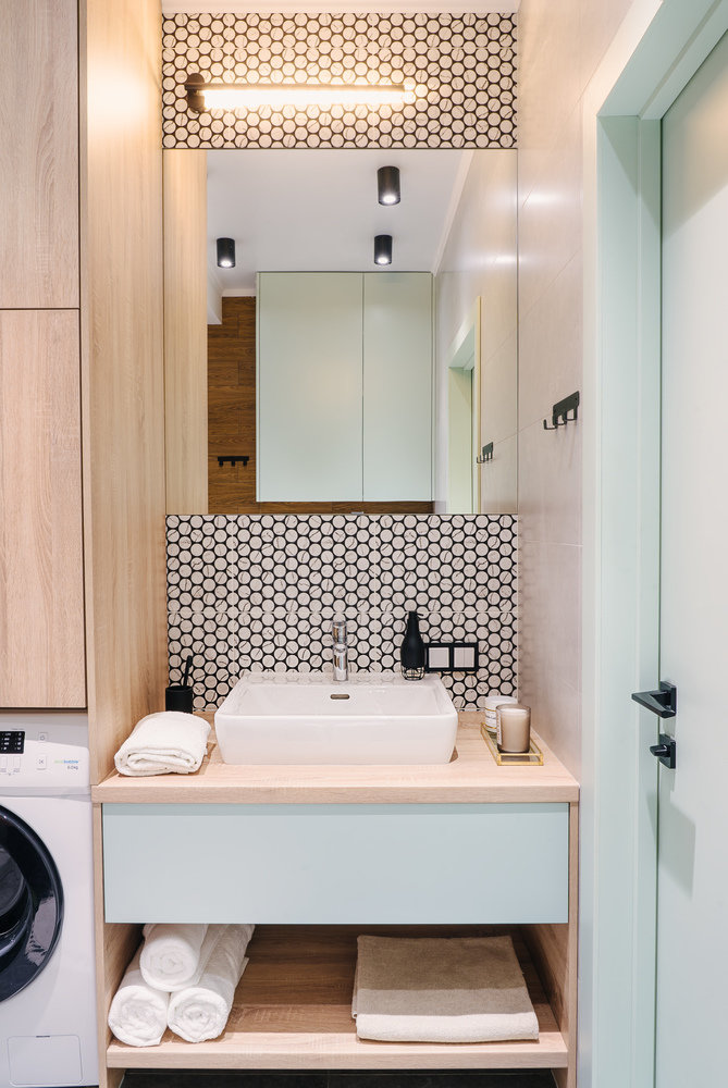 Фотография: Ванная в стиле Современный, Квартира, Проект недели, Казахстан, 3 комнаты, 60-90 метров, Алматы, Анна Аранович – фото на INMYROOM