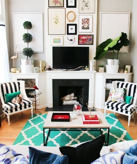 Фотография: Гостиная в стиле Скандинавский, Эклектика, Декор интерьера, Дизайн интерьера, Декор, Цвет в интерьере – фото на INMYROOM