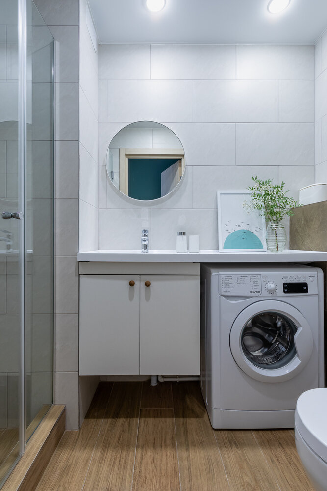 Фотография: Ванная в стиле Современный, Малогабаритная квартира, Квартира, Студия, Проект недели, Санкт-Петербург, до 40 метров, Екатерина Шейн – фото на INMYROOM