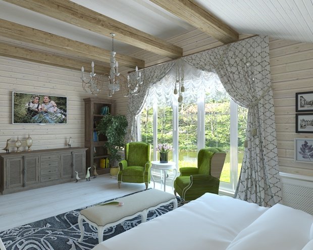 Фото из портфолио Сруб Прованс – фотографии дизайна интерьеров на INMYROOM