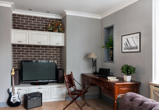 Фотография: Кабинет в стиле Прованс и Кантри, Современный, Эклектика, Квартира, Проект недели, Реутов, Монолитный дом, 3 комнаты, 60-90 метров, Татьяна Дамиани-Каштанова – фото на INMYROOM