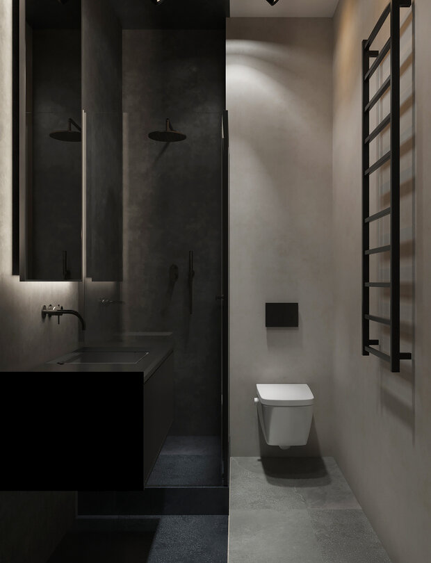 Фотография: Ванная в стиле Современный, Минимализм, Квартира, Проект недели, 3 комнаты, 60-90 метров, Вера Шеверденок – фото на INMYROOM