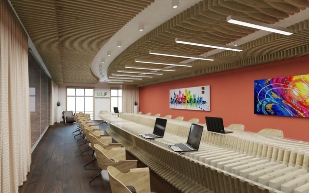 Фото из портфолио Яркая переговорная в Эко стиле – фотографии дизайна интерьеров на INMYROOM