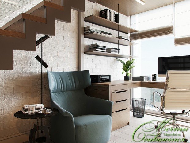 Фото из портфолио Кабинет под лестницей – фотографии дизайна интерьеров на INMYROOM