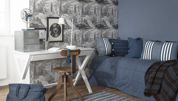 Фотография: Офис в стиле Классический, Современный, Эклектика, Декор интерьера, Дизайн интерьера, Цвет в интерьере, Обои, Стены, Эко – фото на INMYROOM