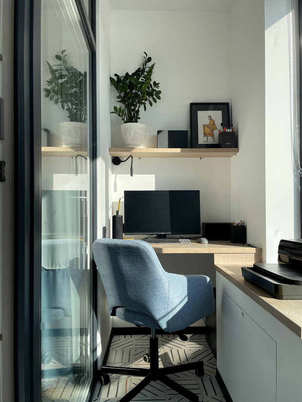 Фотография: Кабинет в стиле Скандинавский, Современный, Минимализм, Малогабаритная квартира, Квартира, Проект недели, Москва, Монолитный дом, 1 комната, до 40 метров, Иван Чернечков – фото на INMYROOM