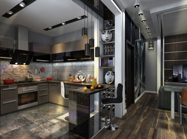 Фотография: Кухня и столовая в стиле Хай-тек – фото на INMYROOM