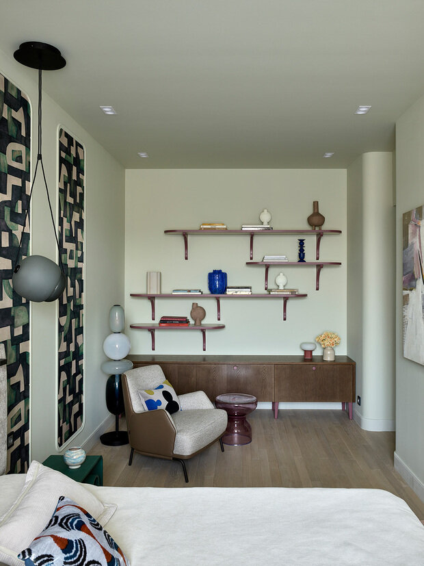 Фотография: Спальня в стиле Современный, Эклектика, Квартира, Проект дня, Москва, Фрунзенская набережная, Сталинка, 3 комнаты, 60-90 метров, Анна Громова – фото на INMYROOM