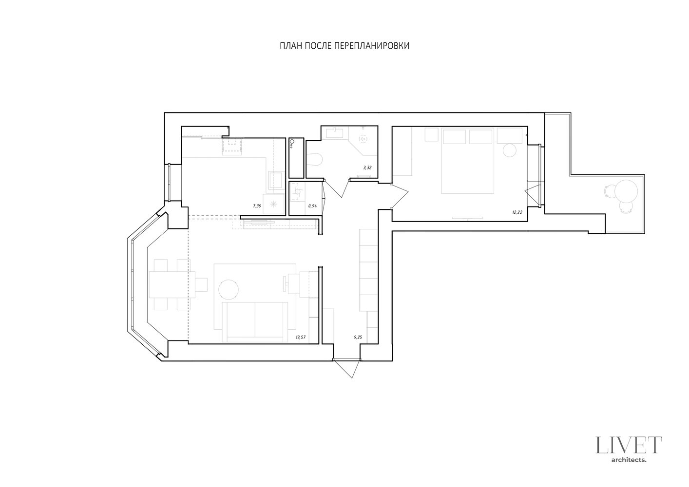 Фотография: Планировки в стиле , Современный, Квартира, Проект недели, Санкт-Петербург, 2 комнаты, 40-60 метров, Livet architects – фото на INMYROOM Фотография: Планировки в стиле , Современный, Квартира, Проект недели, Санкт-Петербург, 2 комнаты, 40-60 метров, Livet architects – фото на INMYROOM