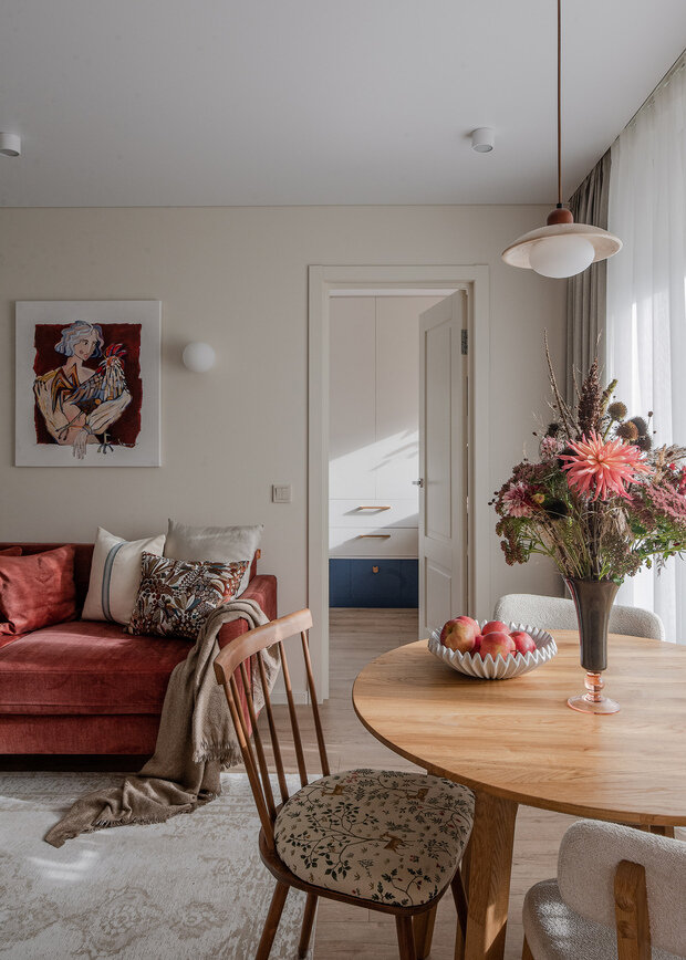 Фотография: Гостиная в стиле Современный, Винтажный, Малогабаритная квартира, Квартира, Проект дня, Беларусь, Минск, Хрущевка, 2 комнаты, 40-60 метров, Ирина Первушина – фото на INMYROOM