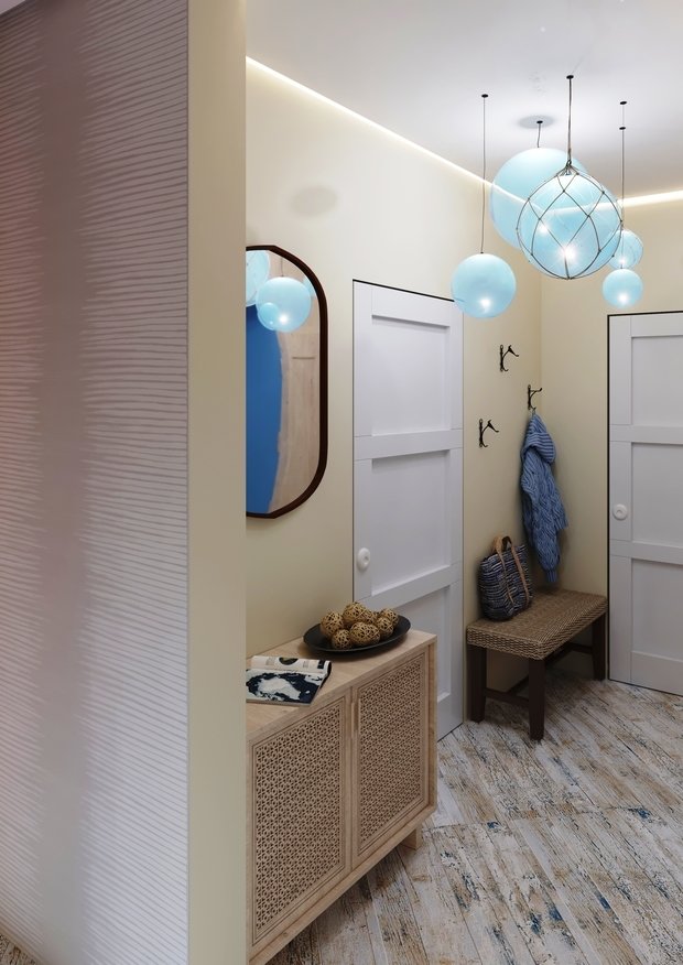 Фотография: Прихожая в стиле Восточный, Прованс и Кантри, Скандинавский, Квартира, Проект недели, Москва, Эко, Виктория Золина, Zi-Design Interiors, Панельный дом, 2 комнаты, 40-60 метров, П-44ТМ – фото на INMYROOM