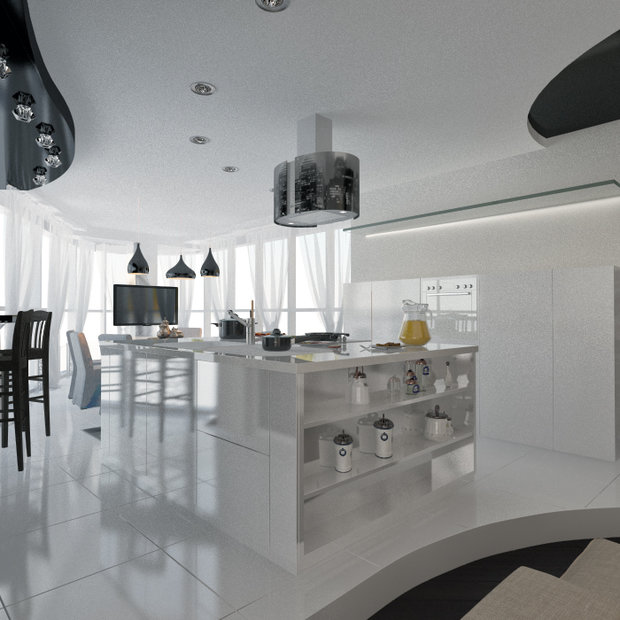 Фотография: Кухня и столовая в стиле Хай-тек – фото на INMYROOM